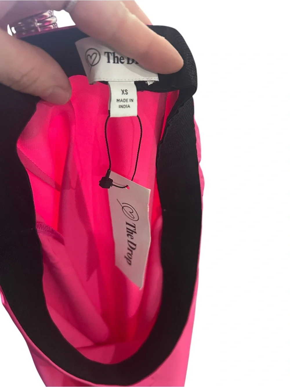 The Drop Hot Pink Satin Midi Skirt Silky Slip Skirt Barbiecore Y2K Chic